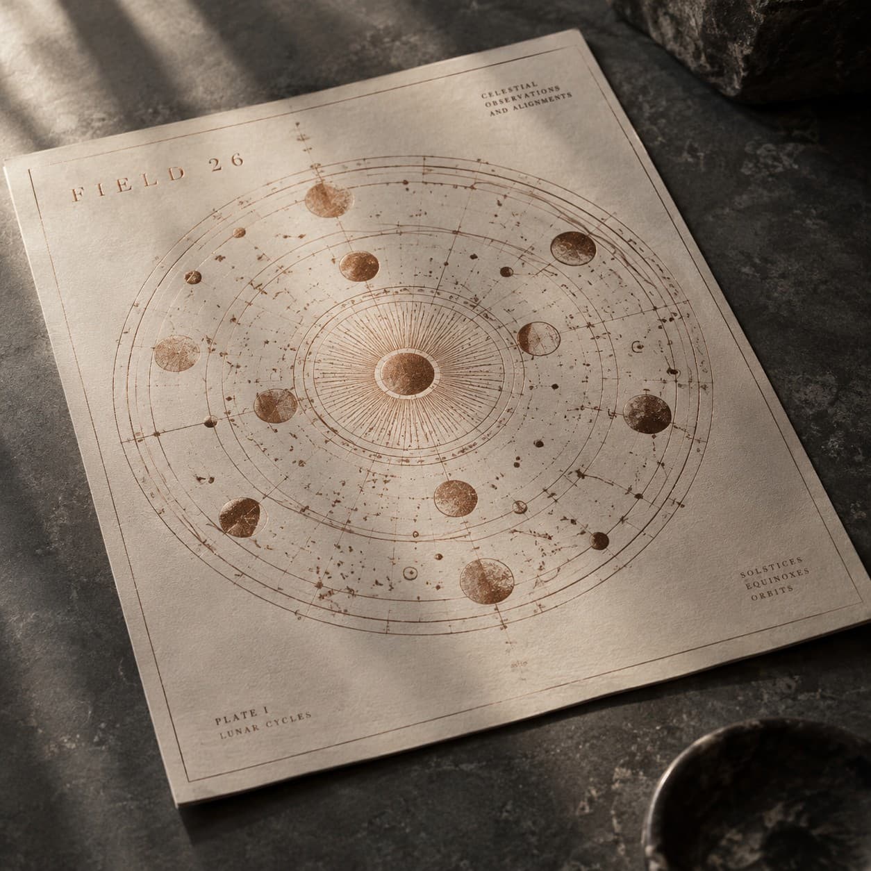 Specimen Sheets — copper toned vintage celestial diagram