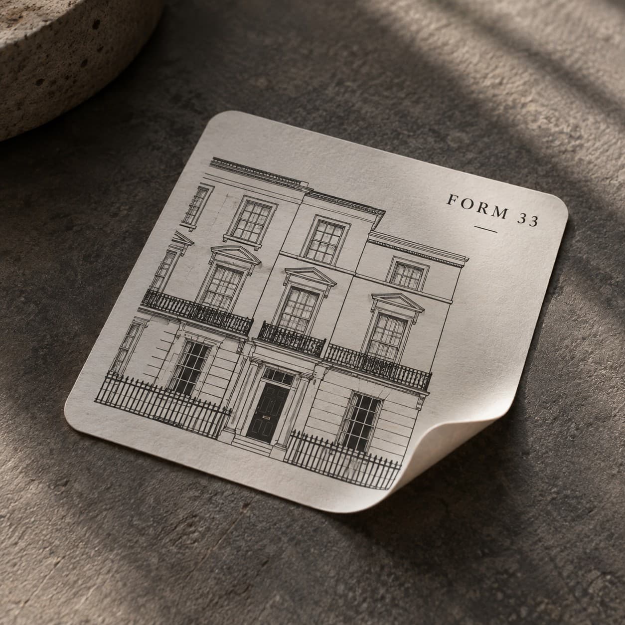 Stickers — ink black linear architectural facade